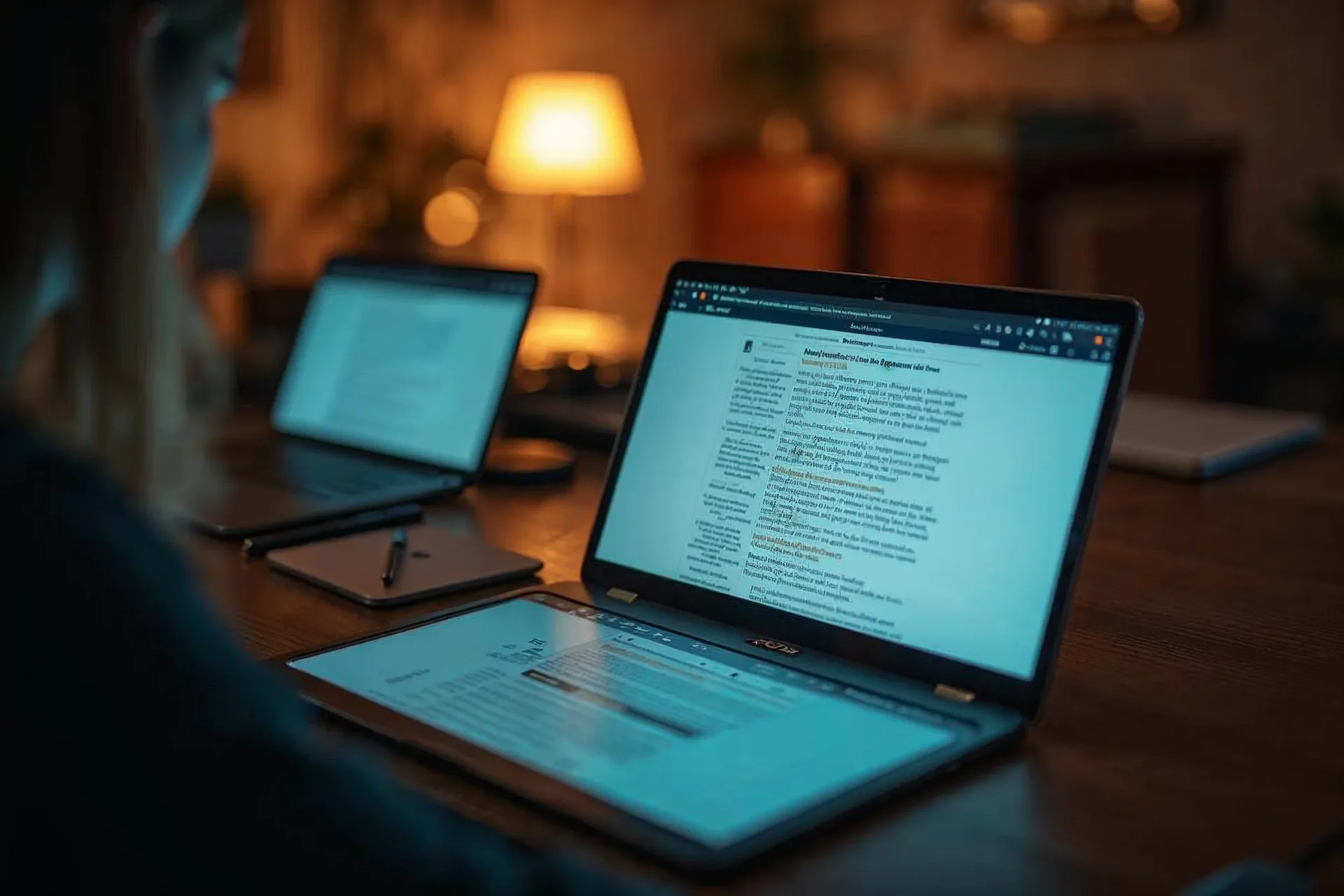 Newsletter displayed on smartphone, tablet, and laptop