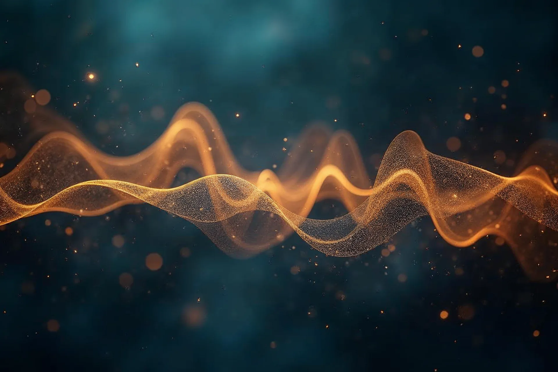 Speech recognition waves visualize audio analysis for AI assistants.