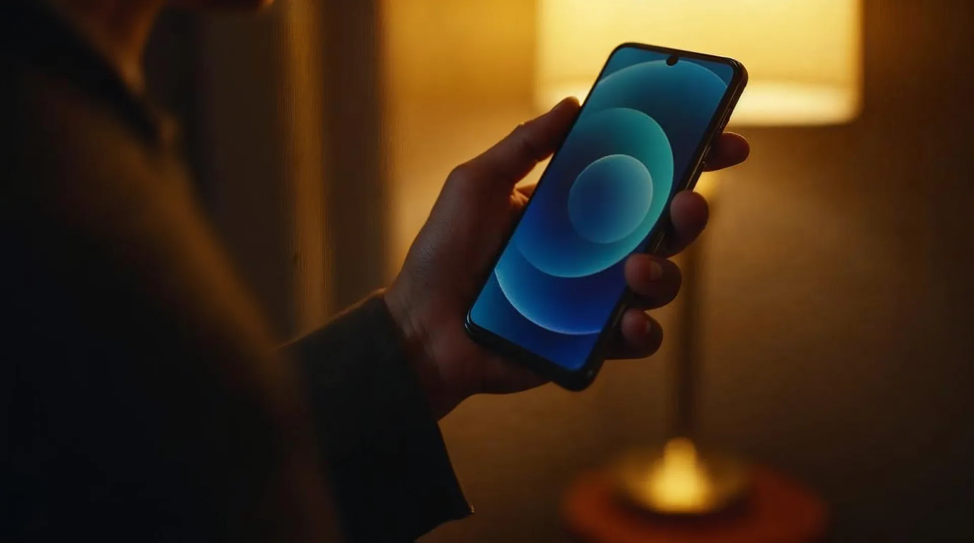 Levá ruka drží smartphone pro ovládání uživatelského rozhraní levou rukou.