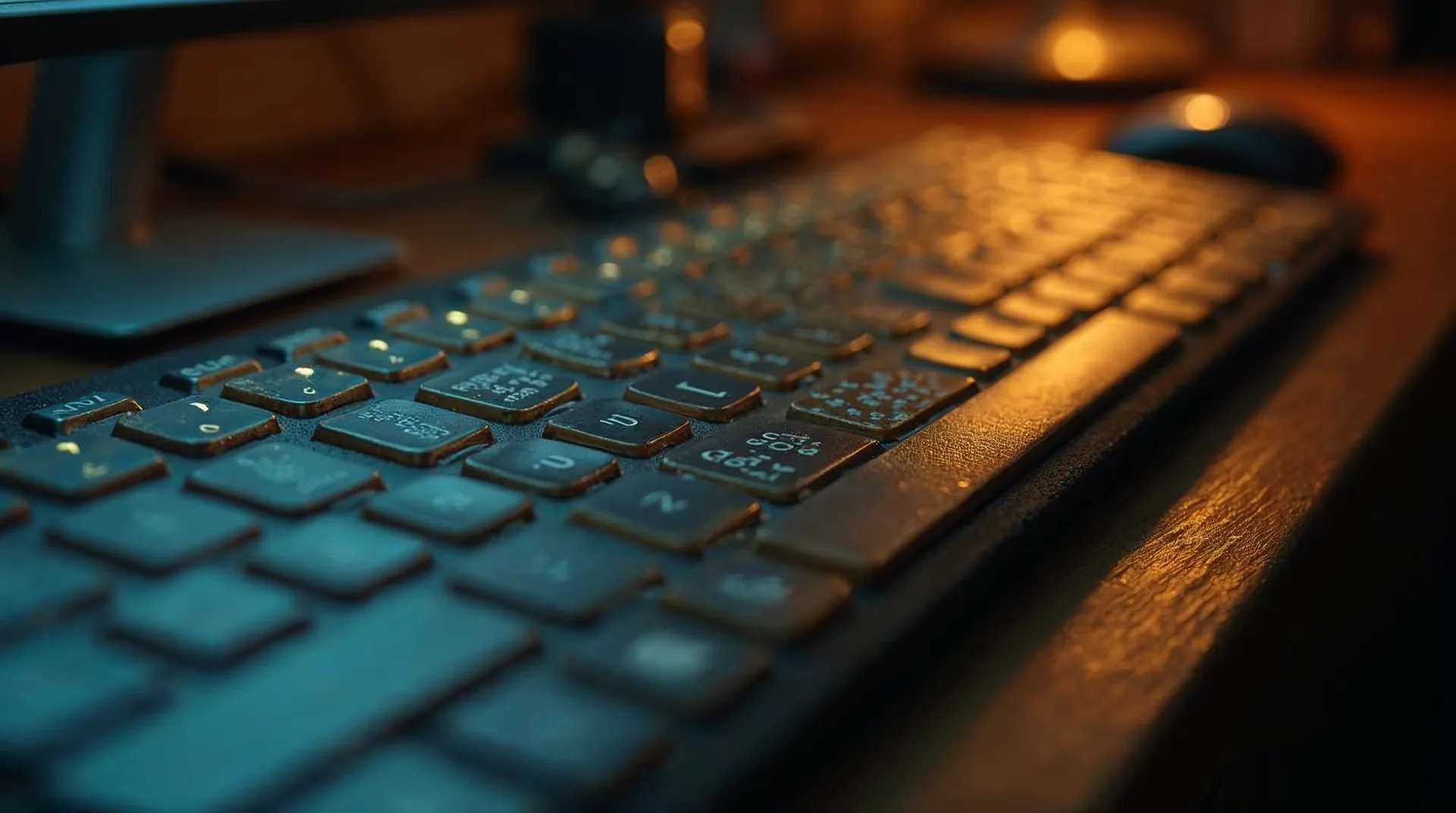 Teclado Braille sobre el escritorio para acceso sin barreras a la tecnología.