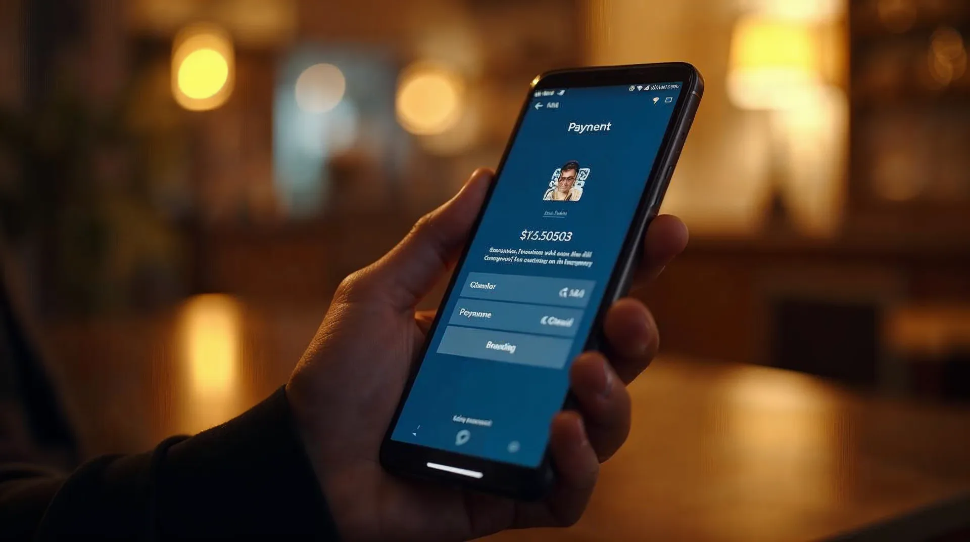 Pantalla de confirmación de pago móvil con detalles de pago localizados.