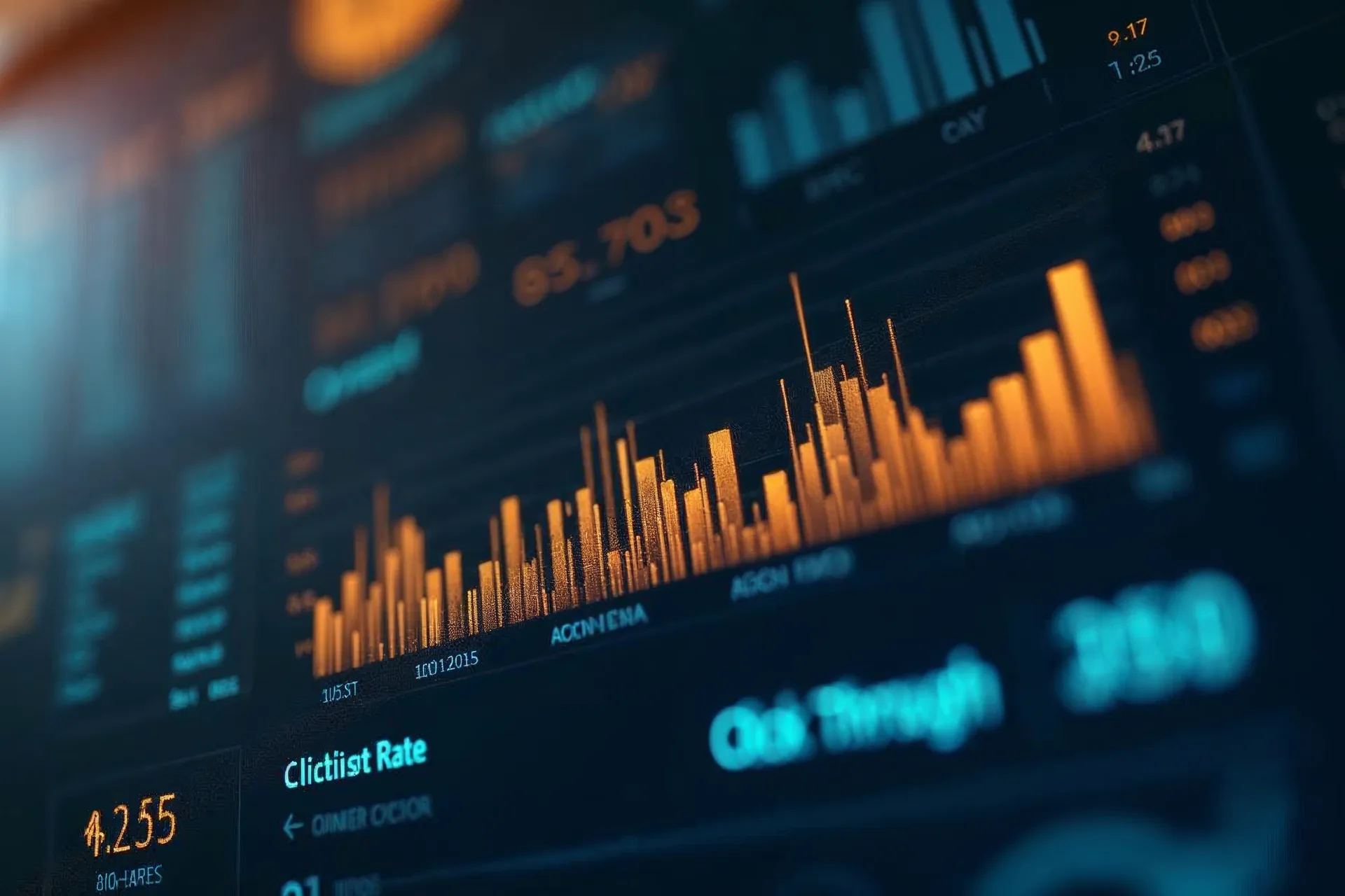 Il dashboard mostra i grafici delle percentuali di clic per i test A/B dei titoli in Europa.