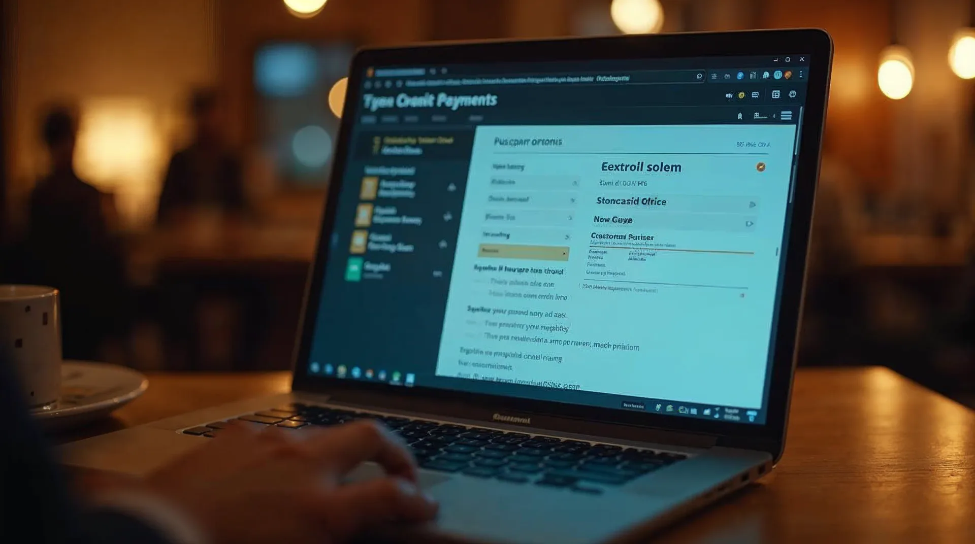 Notebook s platebním formulářem zobrazuje několik platebních možností pro Evropu.