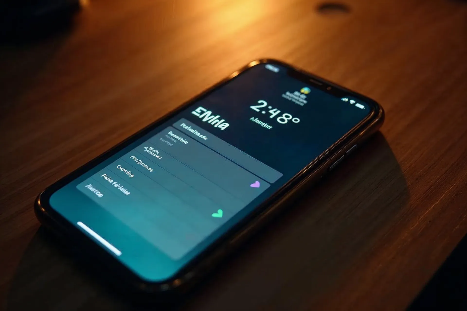 Smartphone viser event-app med sprogvalgsskærm.