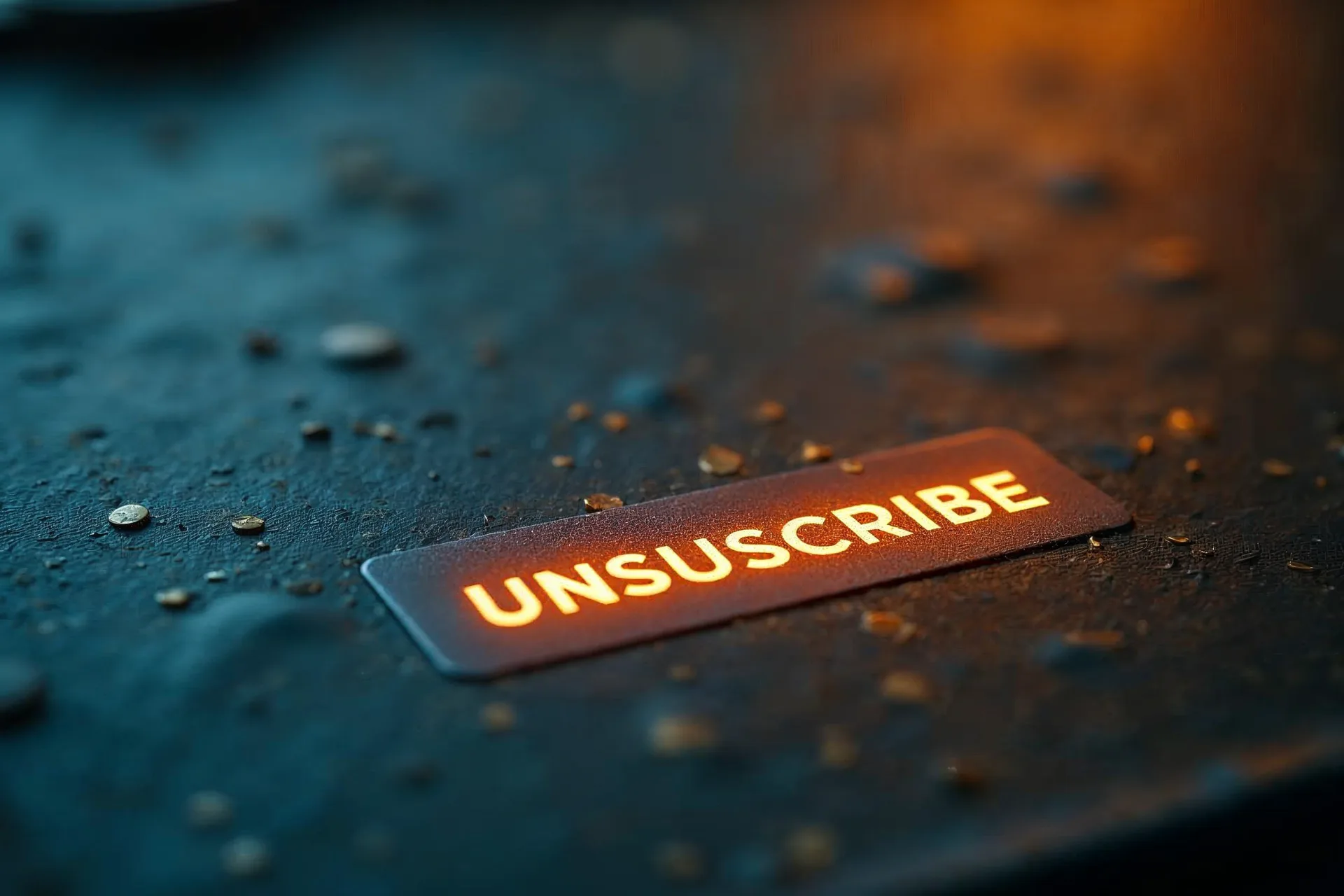 Versteckter Abmelde-Button in einem Newsletter zwischen viel Content