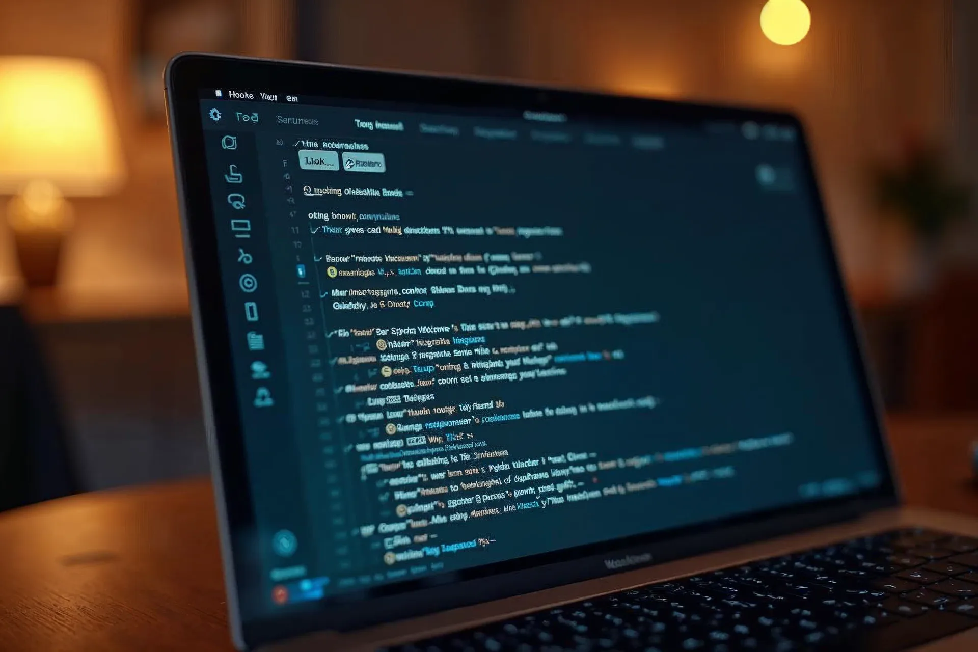 Laptop med en velstruktureret FAQ-side og søgelinje
