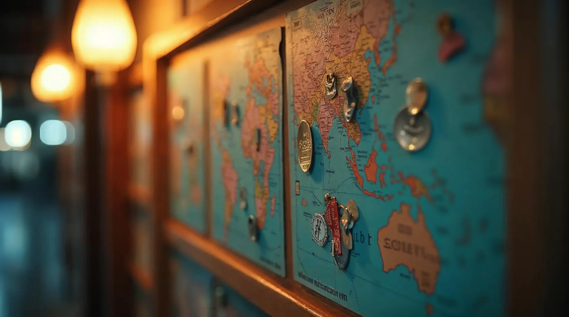 Bacheca Pinterest con pin di viaggio come segnalibri.