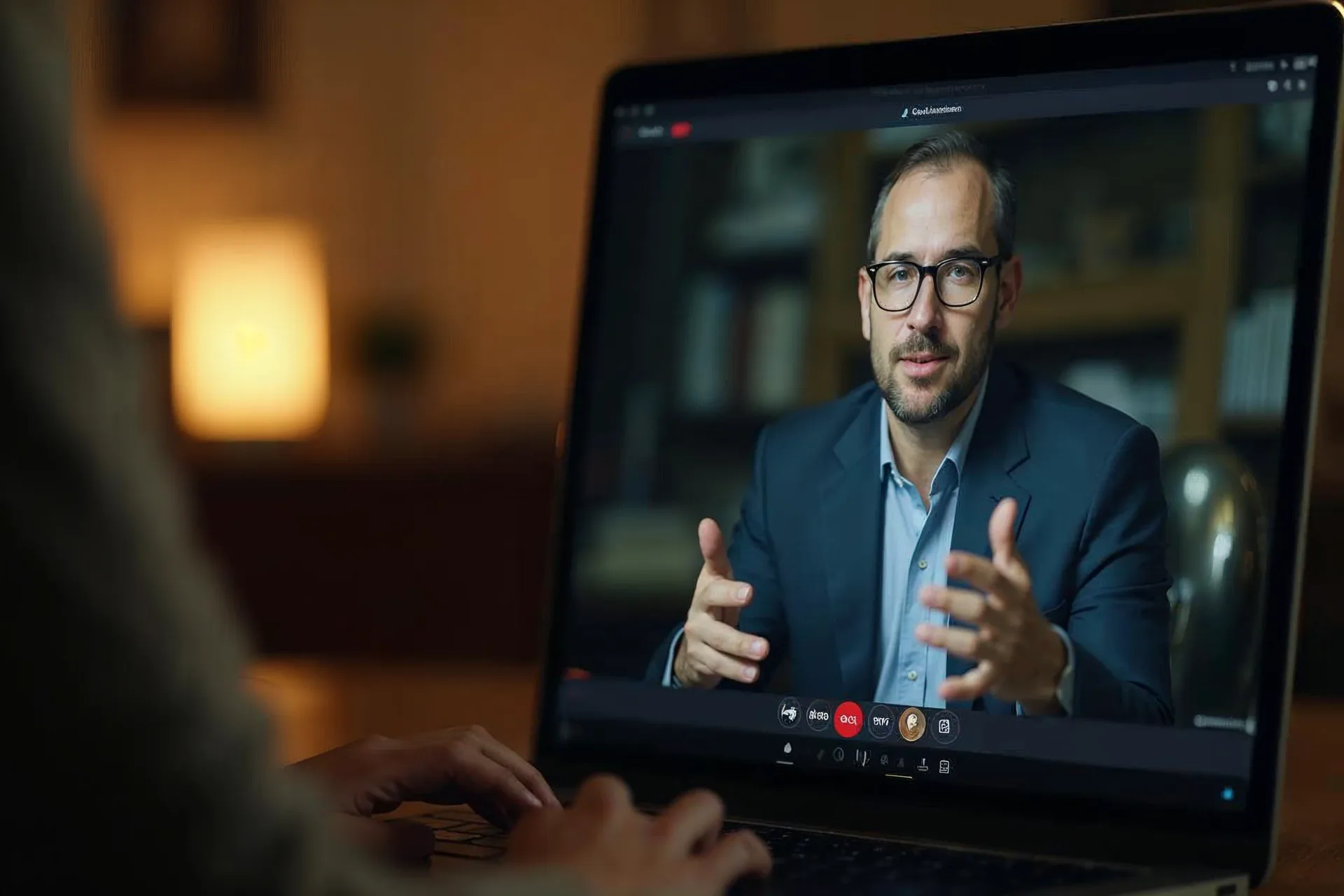 Persona che utilizza la lingua dei segni in una videochiamata