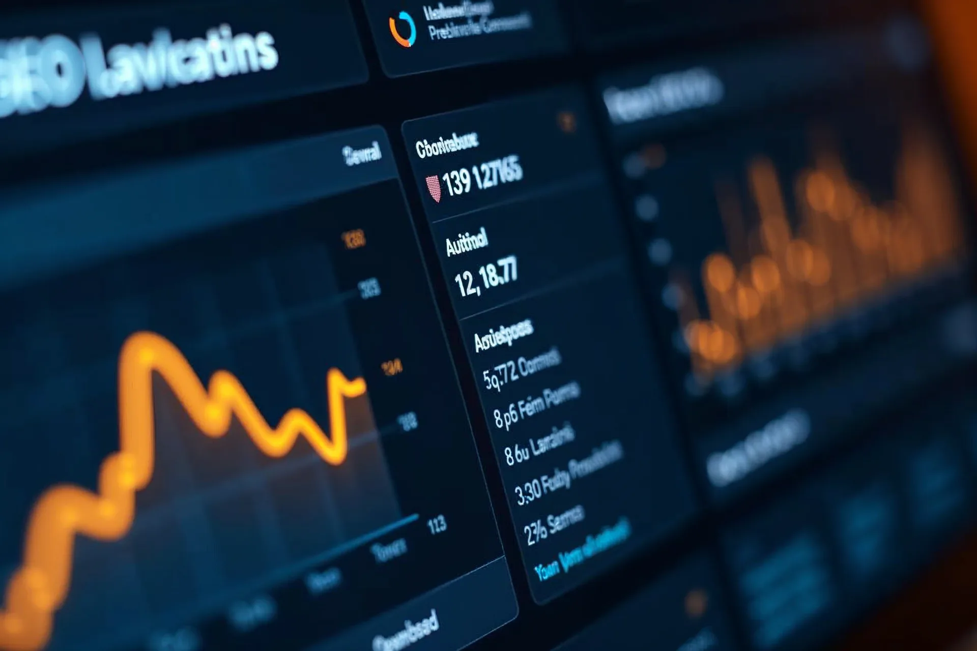 Dashboard zobrazuje SEO metriky pro více domén v různých zemích.