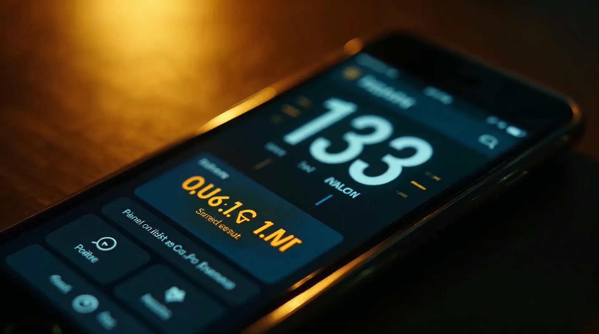 Smartphone displaying speed test result with load time of a multilingual website