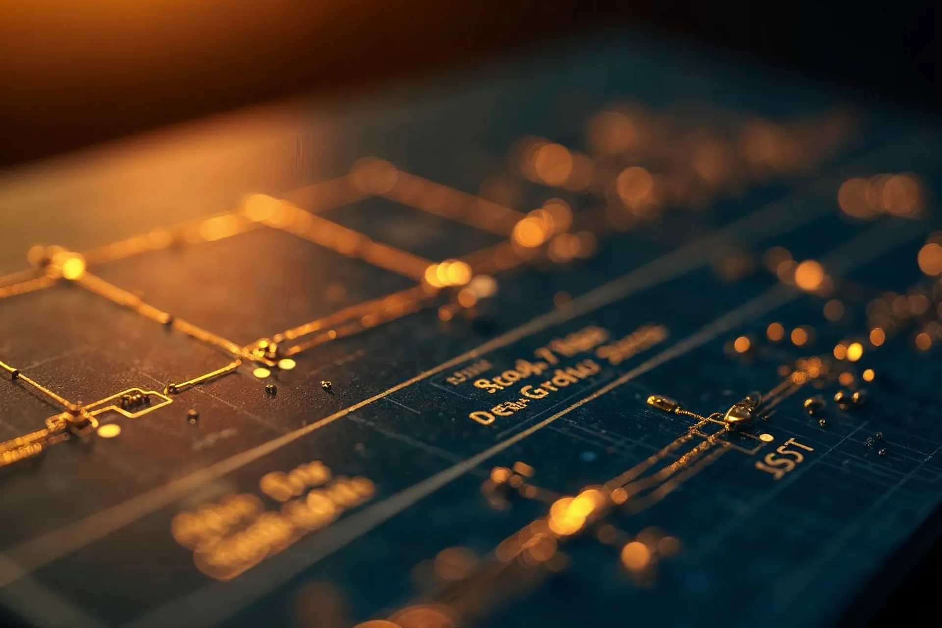 A product grid with golden highlights draws the eye to unique features.