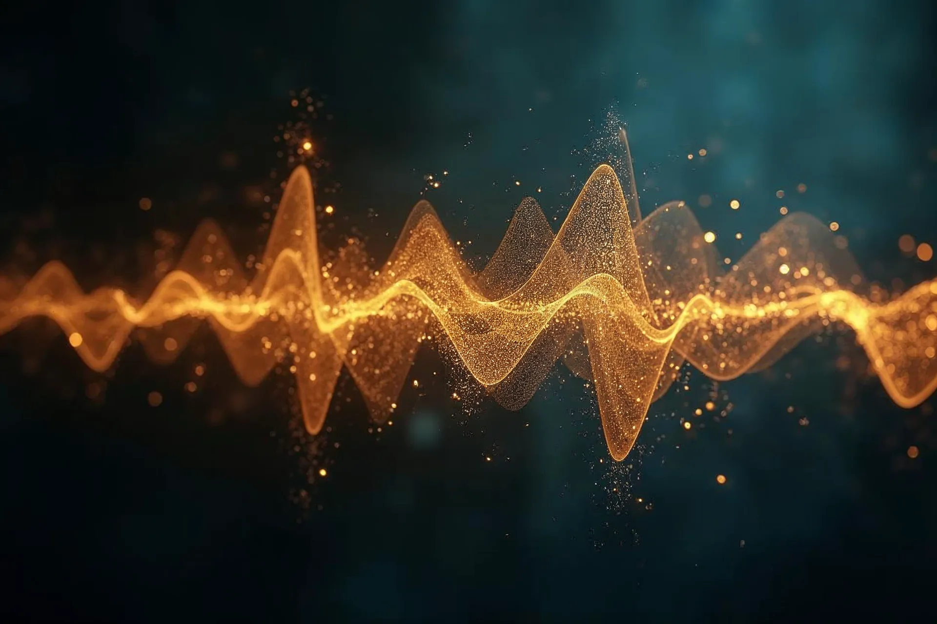 Golden visual representation of speech waveforms.