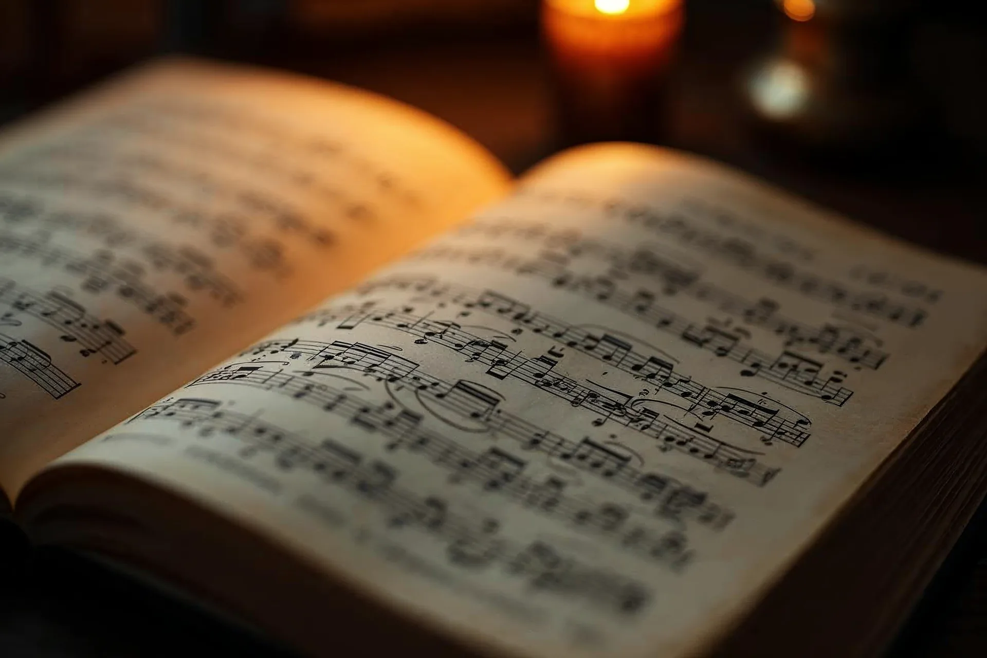 Sheet music of a choir symbolizes harmonious collaboration.