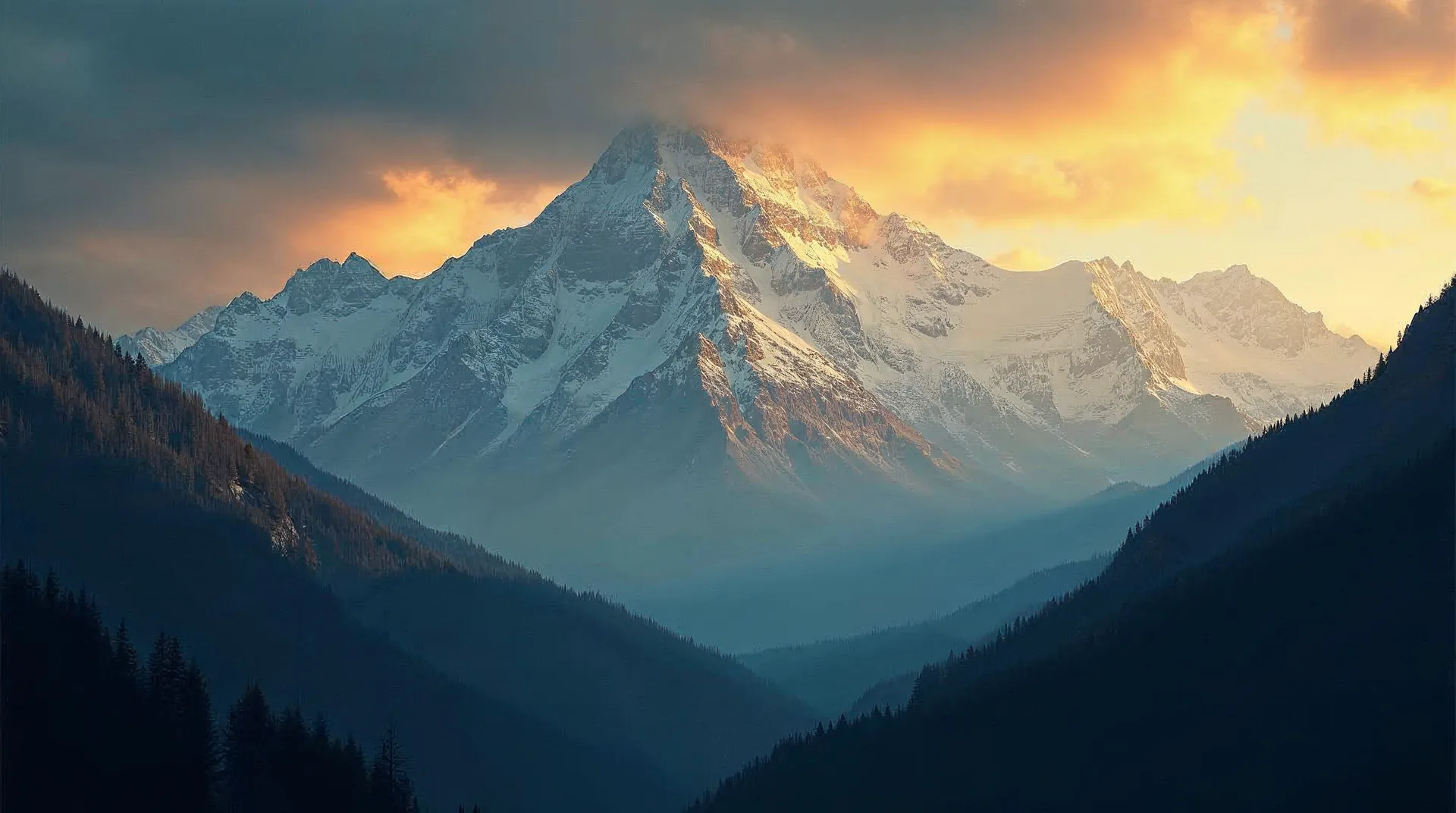 Tre forskellige alpine landskaber ved siden af hinanden til sammenligning.
